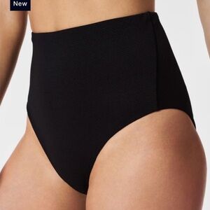 SPANX - NWT Pique Ultra High-rise Cheeky Swim Bottom size L Very Black
